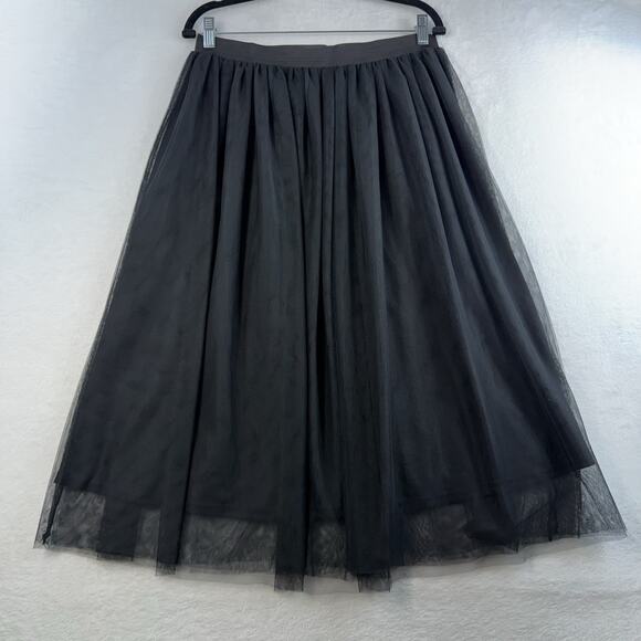 Divided H&M M Medium Midi Skirt Black Tulle Holiday Whimsigoth Fairycore Witchy - Picture 2 of 11